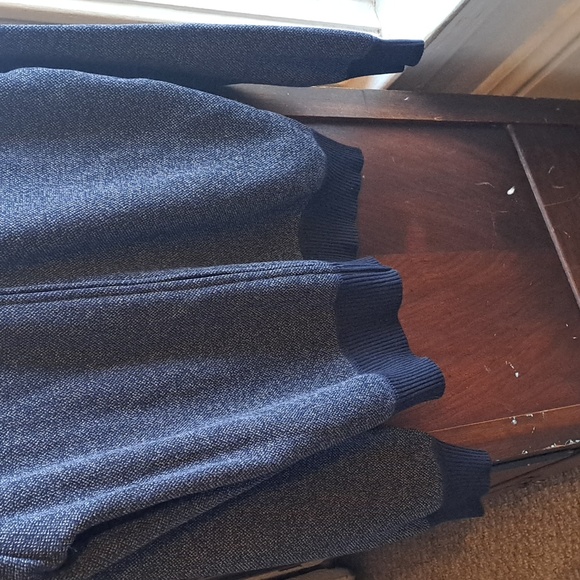 Scott James England Size L Blue Textured Hooded Zip Up Sweater - Picture 4 of 5